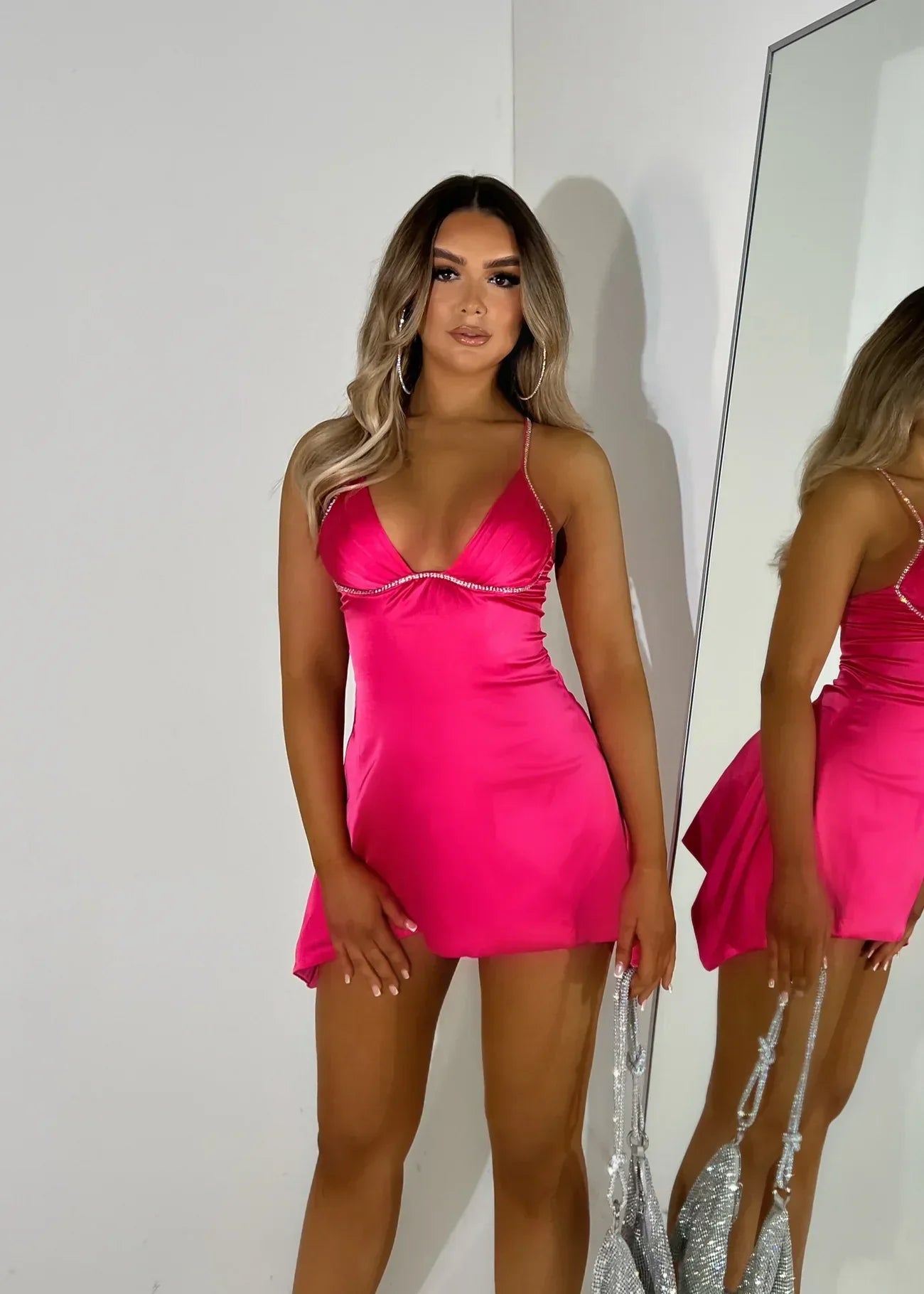 ASH MINI DRESS - Hot Pink