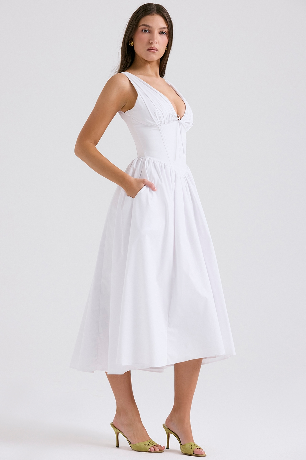 CRYSTAL MIDI DRESS - WHITE