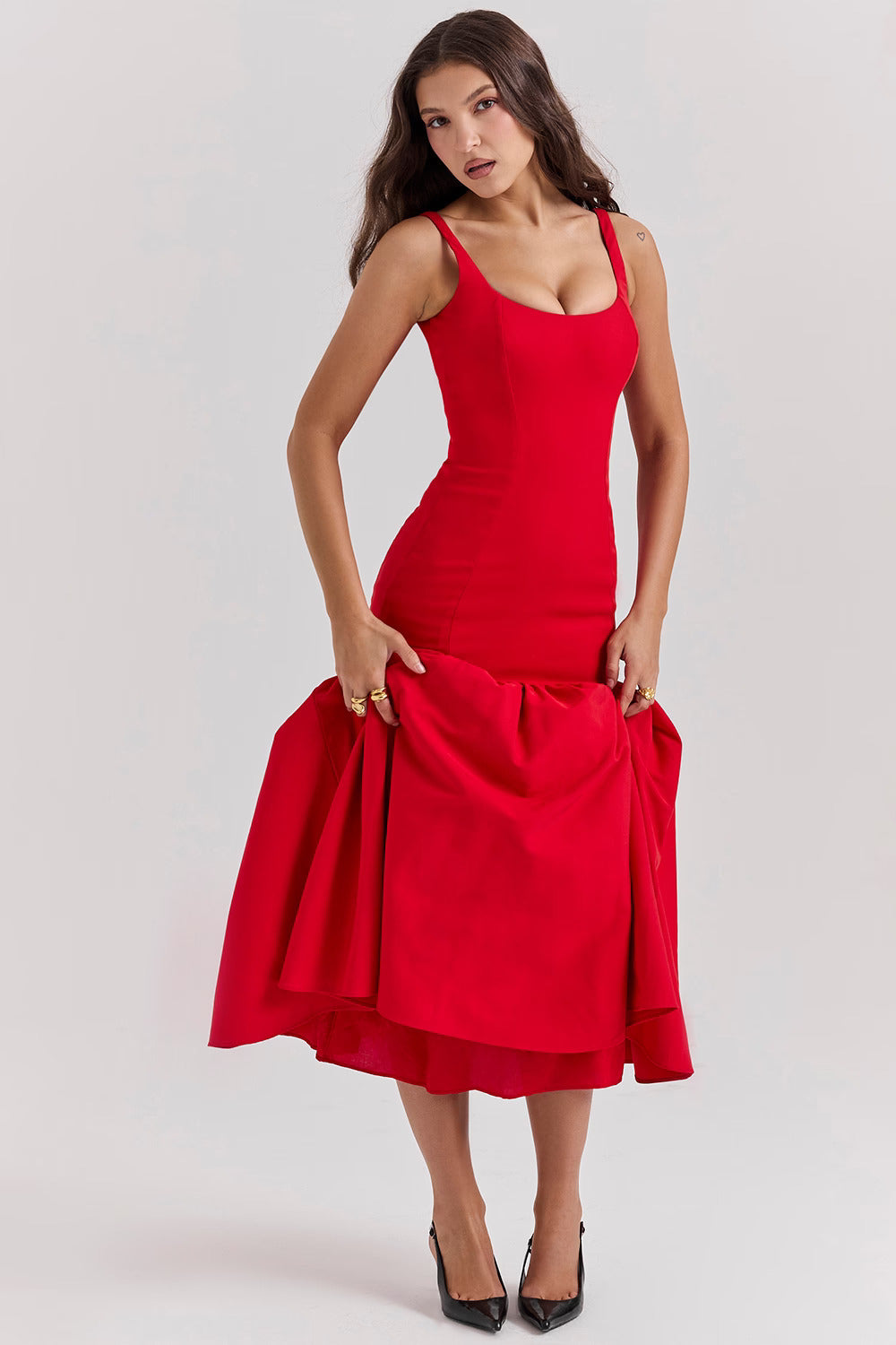 BIANCA MIDI DRESS - RED